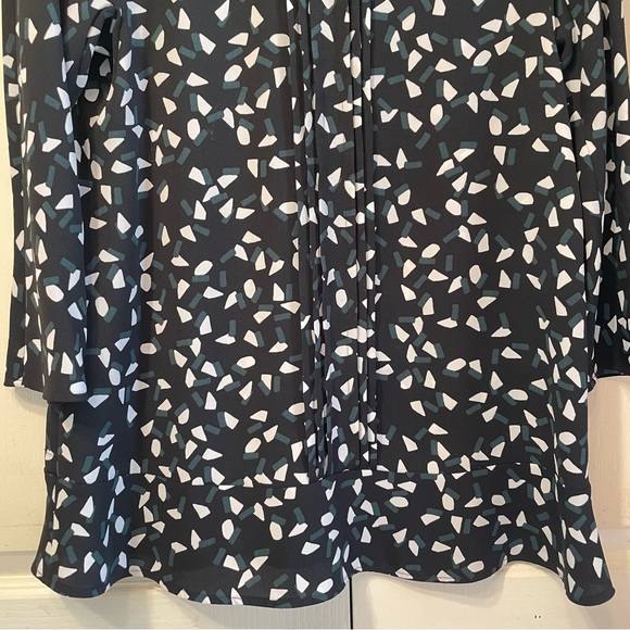 MaxMara long sleeve tunic ruffled pin tuck geometric print size 2 - Picture 13 of 14